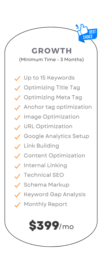 SEO services Growth pack pricing