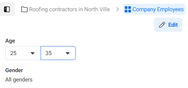 Ad set 2 example for Company Employees