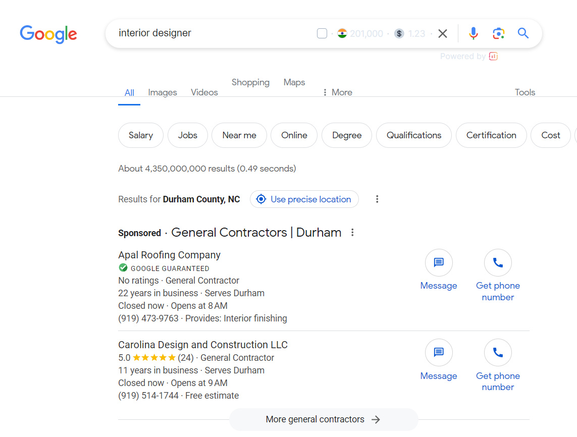 local SEO to lead generation for interior designers
