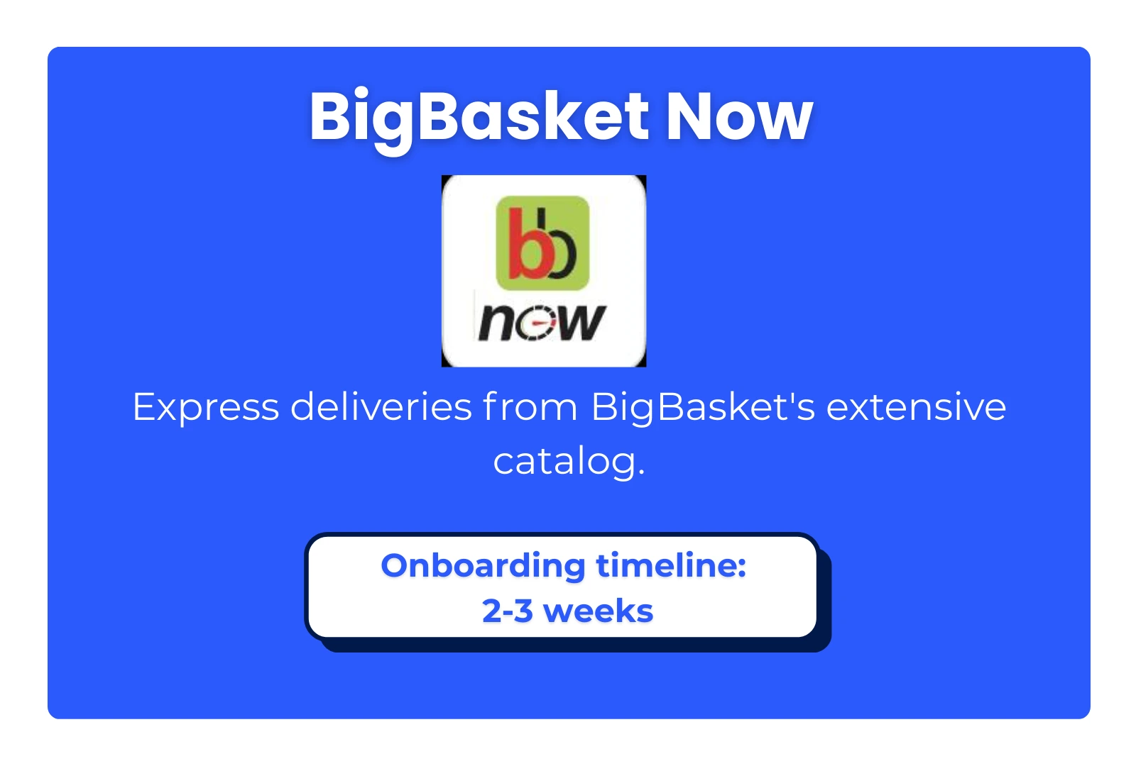Big basket now Quick commerce service