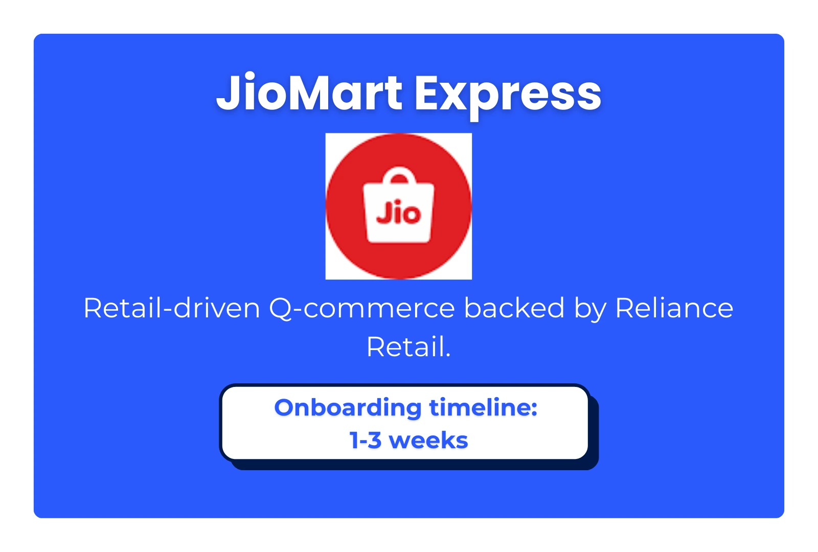 JioMart Express Quick commerce service