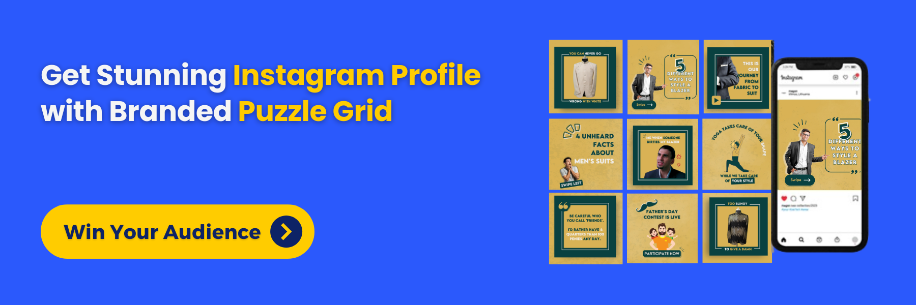 Insta Grid Design Website conversion CTA banner