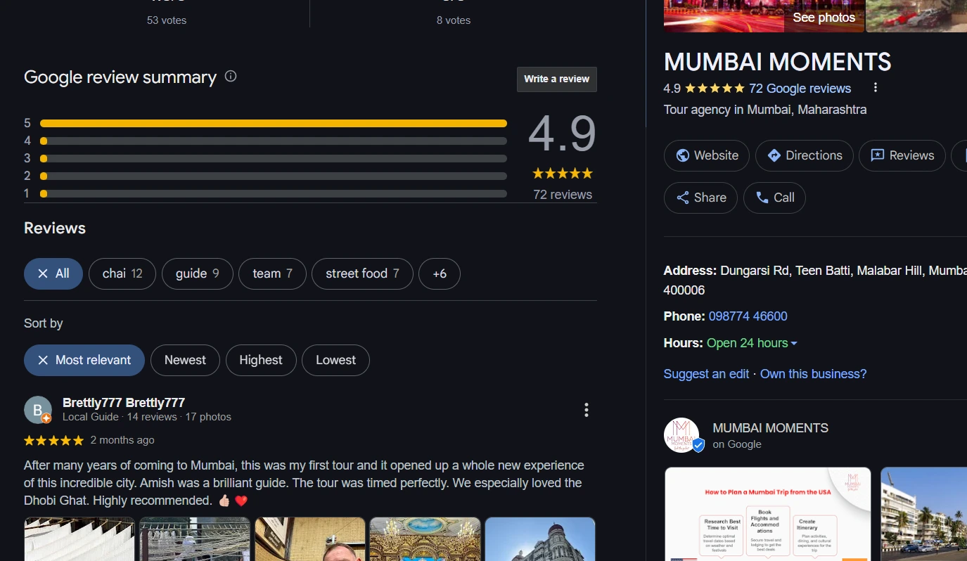 Reviews of travel company