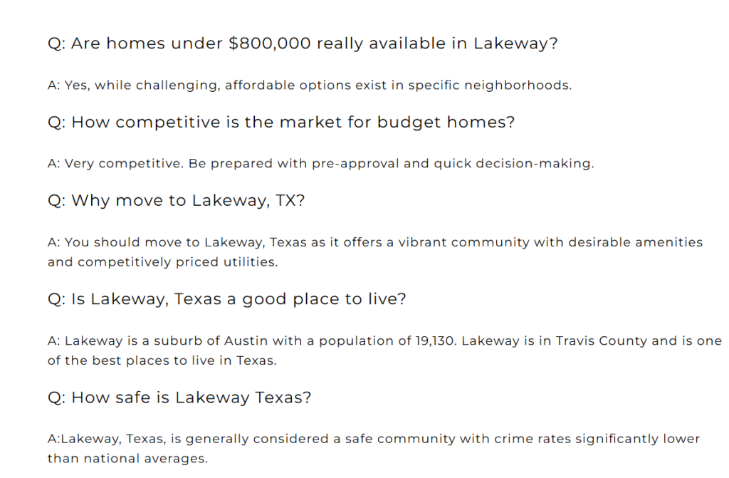 FAQs for real estate business