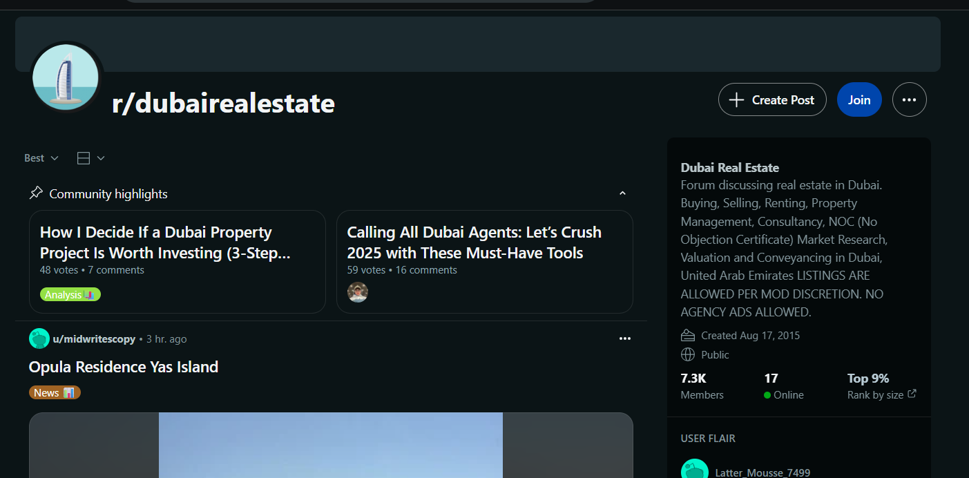 Dubai Real Estate Subreddit