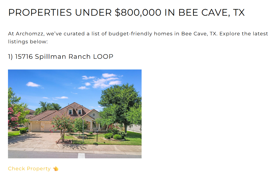 Interlink listings with blog posts and guides