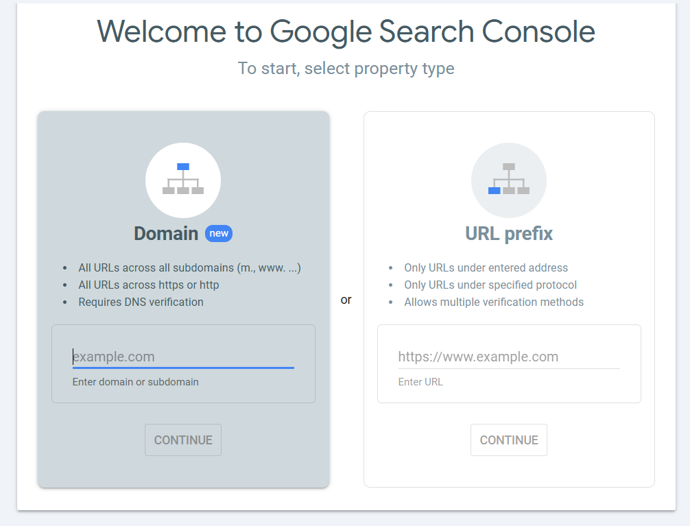 How to setup Google Search Console setup with Domain and URL Prefix