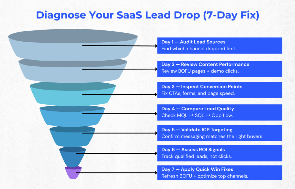 Quick Action Checklist: Diagnose Your SaaS Lead Drop in 7 Days